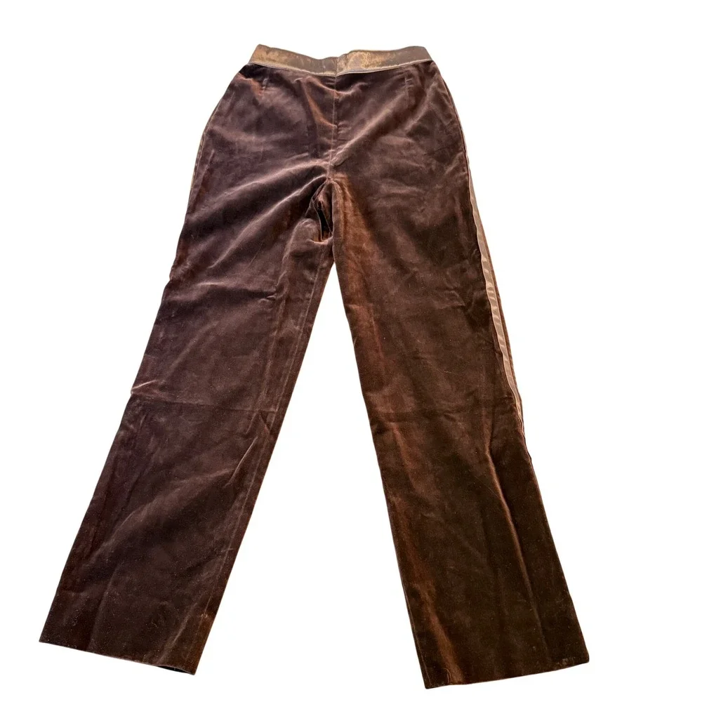 Vintage 1980s Escada by SRB Velvet Trousers Satin Trim (Made in Western Germany)